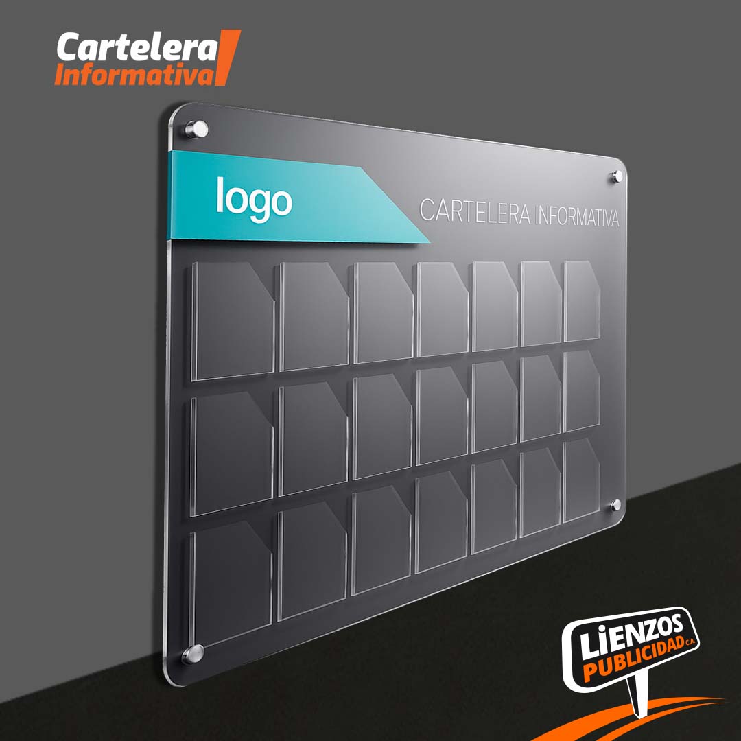 Cartelera Acrílica 21 Bolsillos (1/4 Carta)