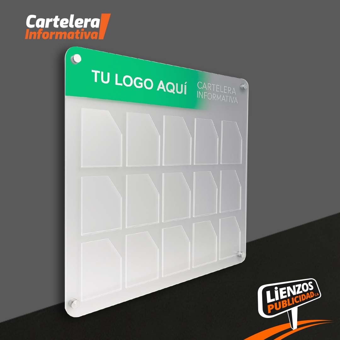 Cartelera Acrílica 15 Bolsillos (1/4 Carta)