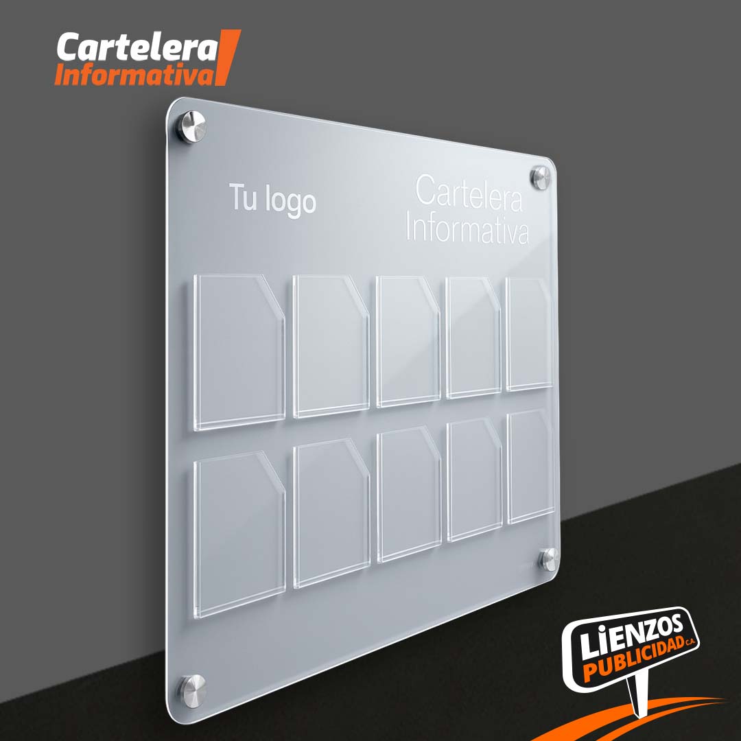 Cartelera Acrílica 10 Bolsillos (1/4 Carta)