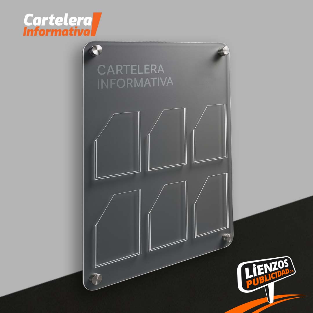 Cartelera Acrílica 6 Bolsillos (1/4 Carta)